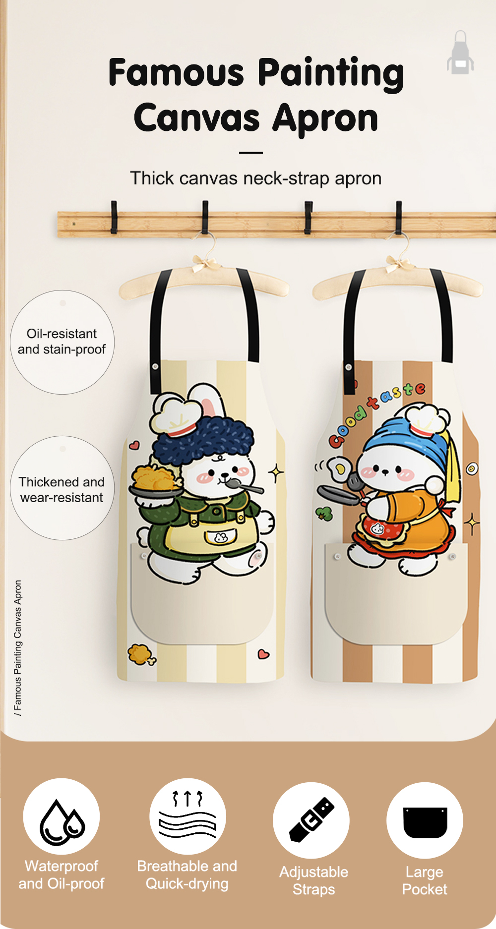 Famous Painting Canvas Apron-1